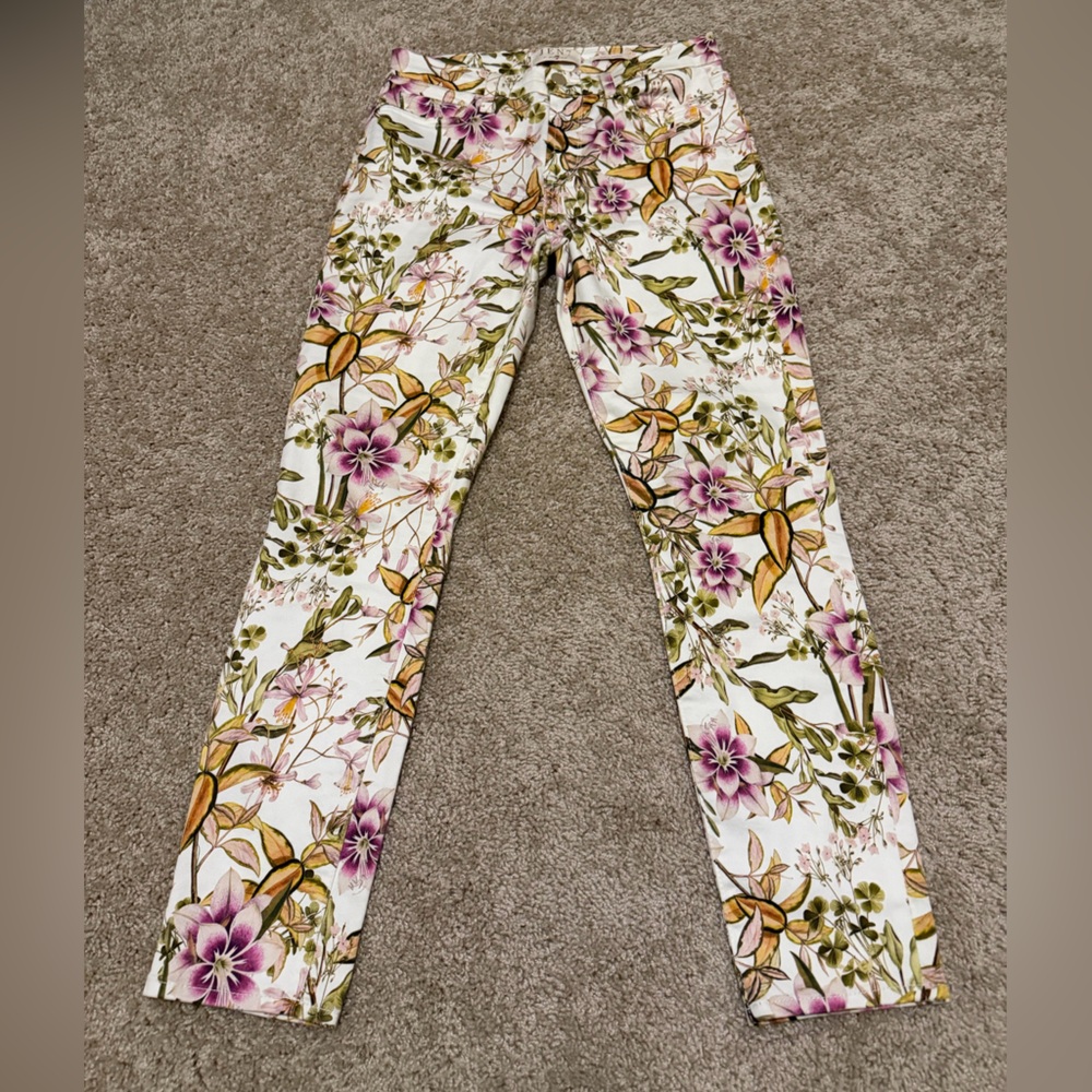 JEN7 Floral Ankle Skinny Pants Women’s Size 2